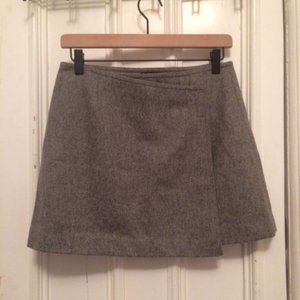 Wool Wrap Mini Skirt